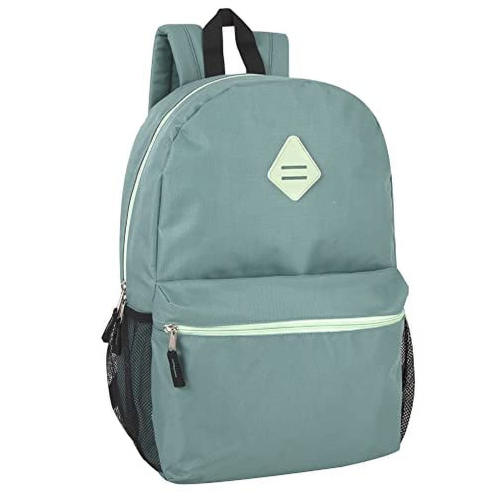 19 Inch School Backpack with Mesh Side Pockets – Basic Large Solid ...