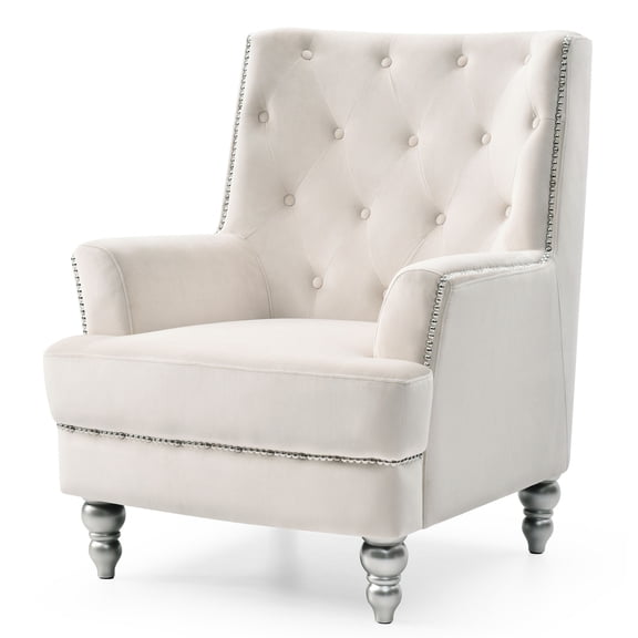 19-Inch Seat Depth / For Watching TV / Ivory Velvet Seating