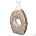 thumbnail image 1 of 19-Inch White and Gold Farmhouse Vase - Decorative Piece for Boho Kitchen, Bedroom Table, Home Office, Living Room or Shelf Decor - Large Vase for Console, Coffee Table, and Entryway Centerpieces, 1 of 8