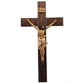 thumbnail image 1 of 19 Inch Wooden Wall Crucifix with Resin Jesus Figure - Catholic Religious Cross Decor for Home, Church, Prayer Room, 1 of 8
