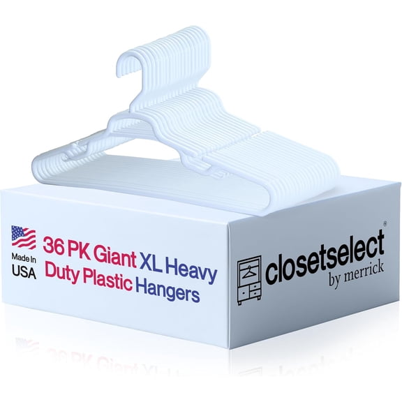 19 Inch XL Plastic Hangers Heavy Duty for Oversized Garments