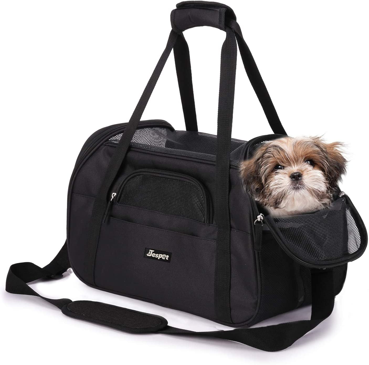 19" Jespet Luxury Soft Sided Dog Carrier for Dogs, Cats, Puppy Airline
