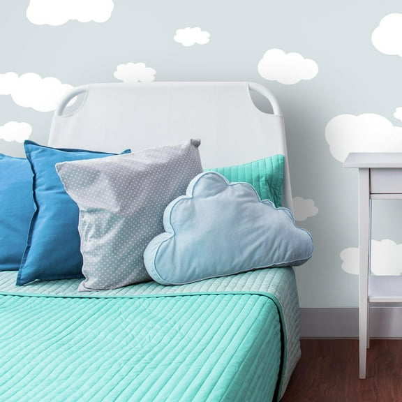 19 Kids Room Nursery Decor White Clouds Peel And Stick Wall Decals Removable Fun Wall Stickers