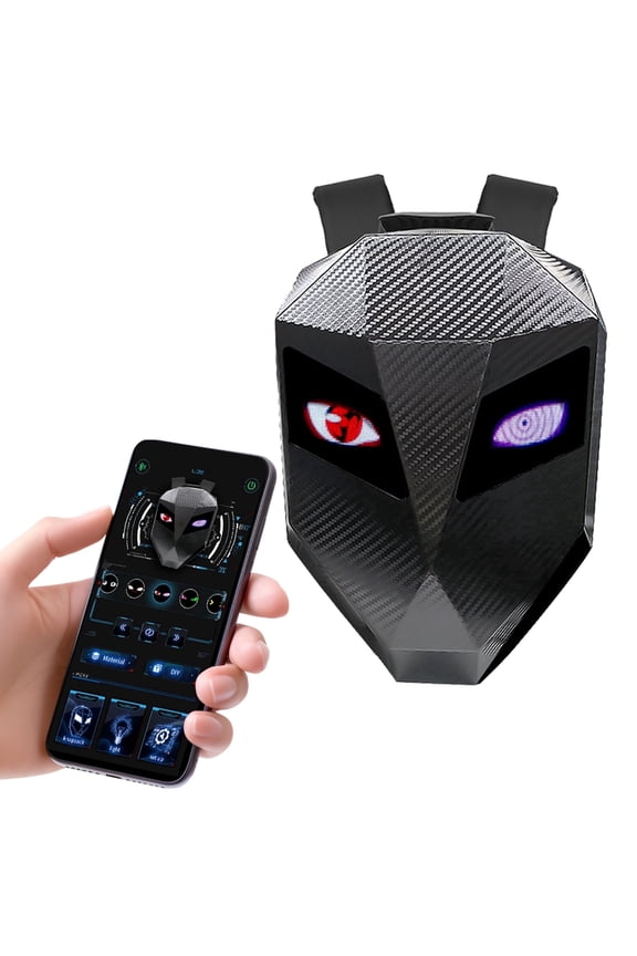 19" LED Backpack, Animated Digital Motorcycle Backpack with Programmable Moving Eyes, DIY Graffiti, Perfect Tech Gear