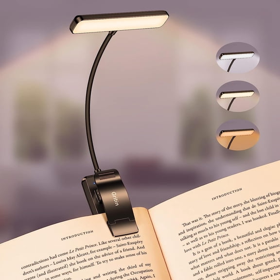 19 LED Rechargble Book Light for Rding in Bed with Memory Function- Eye Caring 3 Color Temperatures,Stepless Dimming Brightness,90 Hrs Runtime Lightweight Clip on Lovers