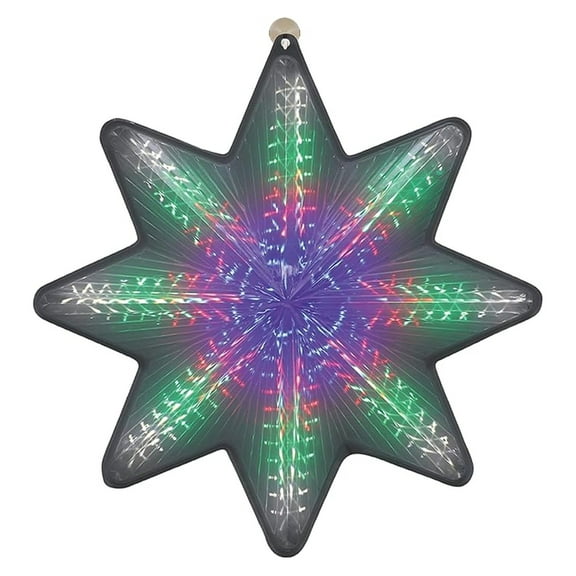 19" LED Shooting Star Decoration, 80-Light 3D Christmas Star - Outdoor Holiday Light, Hanging Porch Star, Advent Star Fixture (Multicolor)