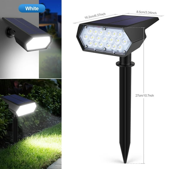 19 LED Solar Spot Lights IP65 Waterproof Outdoor RGB Solar Landscape Lights Brightness Adjustable for Garden Yard Palm Trees