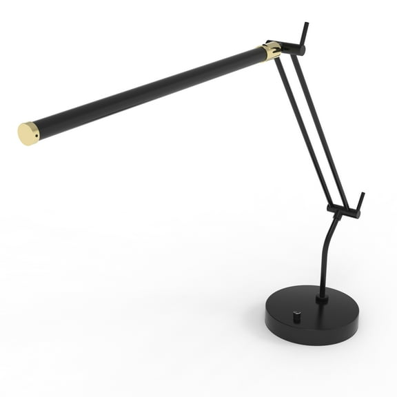 19" LED Upright Piano Light in Black and Brass