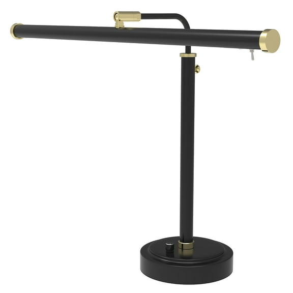 19" LED Upright Piano Light in Black and Brass