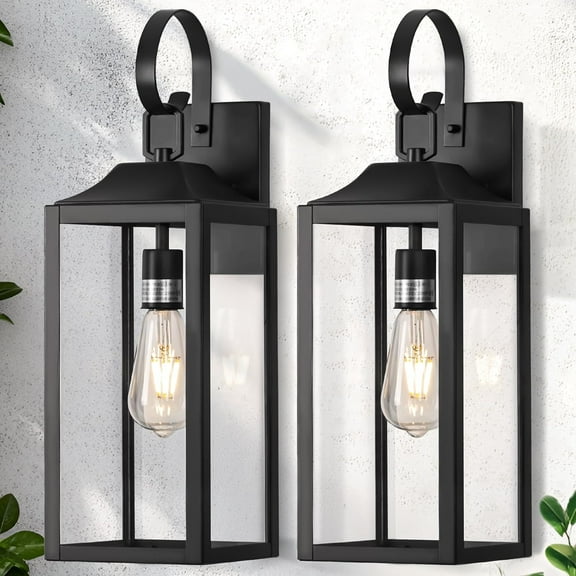 19" Large Outdoor Light Fixture 2 Pack, Porch Lights Sconce Exterior Lighting Fixtures, Outside Lights for House Modern Wall Lantern, Anti Rust Outside Coach Lamps for House, Doorway, Garage