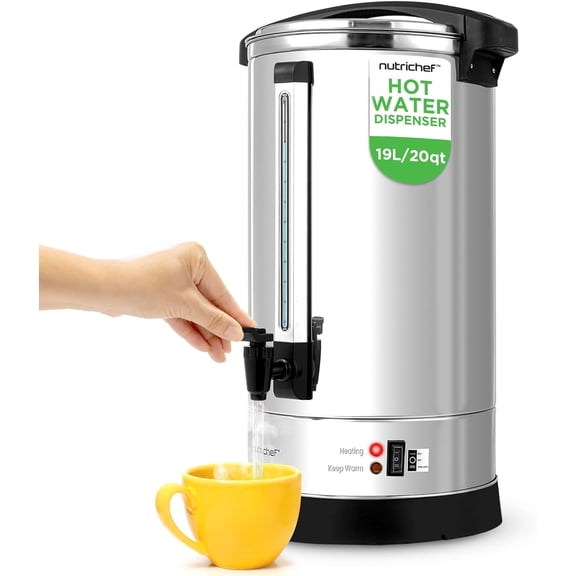 19 Liter Water Boiler and Hot Water Dispenser - Double Layer Beverage with Safety Lock Lid