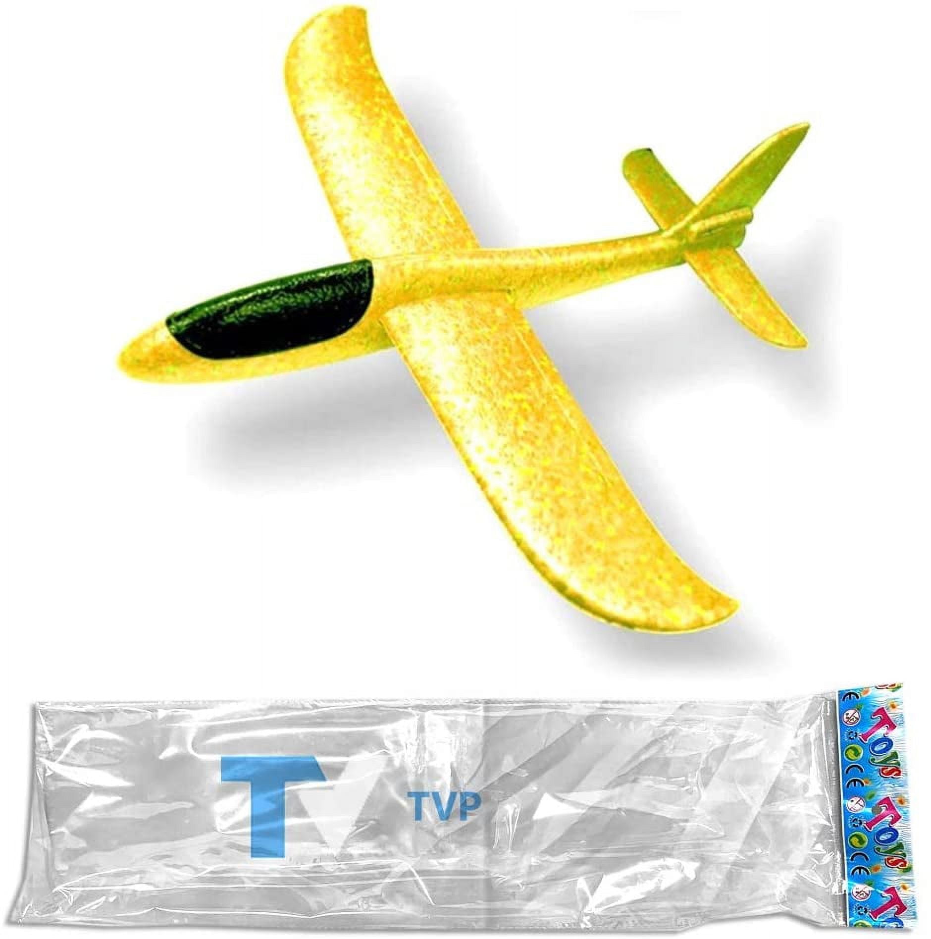 19" Manual Throwing Airplane, Fun, challenging, Outdoor Sports Toy, Model Foam Airplane, Excellent Gift for 3+ Year Childrens, Good for Remove Bad Habit of Mobile [4 Yellow Plane]