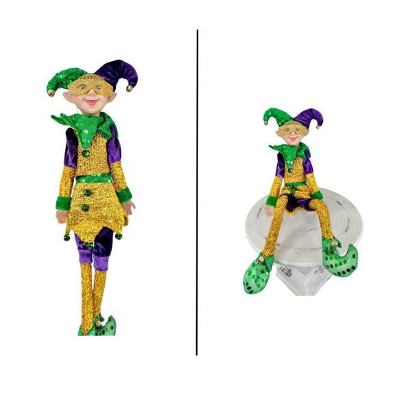 19" Mardi Gras Jester w/Mask Ornament - Choice of Color - Festive Decor - TCT Crafts - HG1150