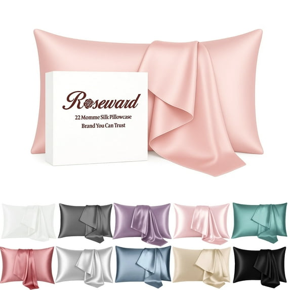 19 Momme Mulberry Silk Pillow Cases for Hair and Skin Made in USA- White Silk Pillowcase-16A Grade Real Silk, Anti Acne Pillowcase, Zipper Closure, Anti Wrinkle, Anti Aging