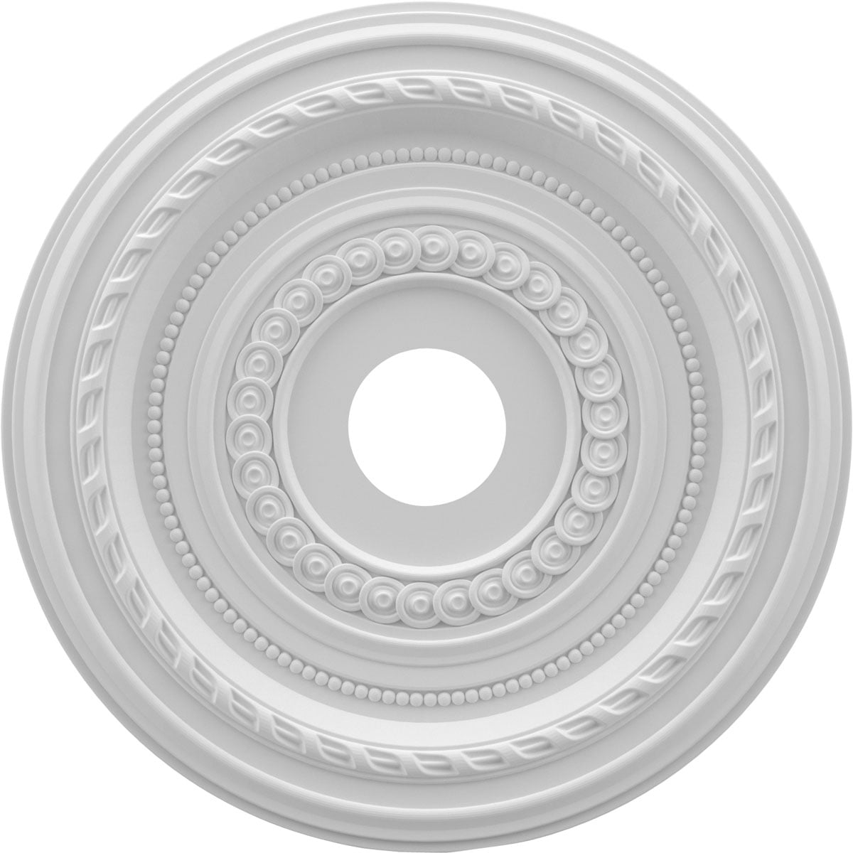 19" White Thermoformed PVC Decorative Ceiling Medallion