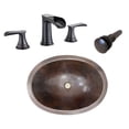 thumbnail image 1 of 19" Oval Copper Bath Sink with Modern Style Faucet & Pop Up Drain, 1 of 5