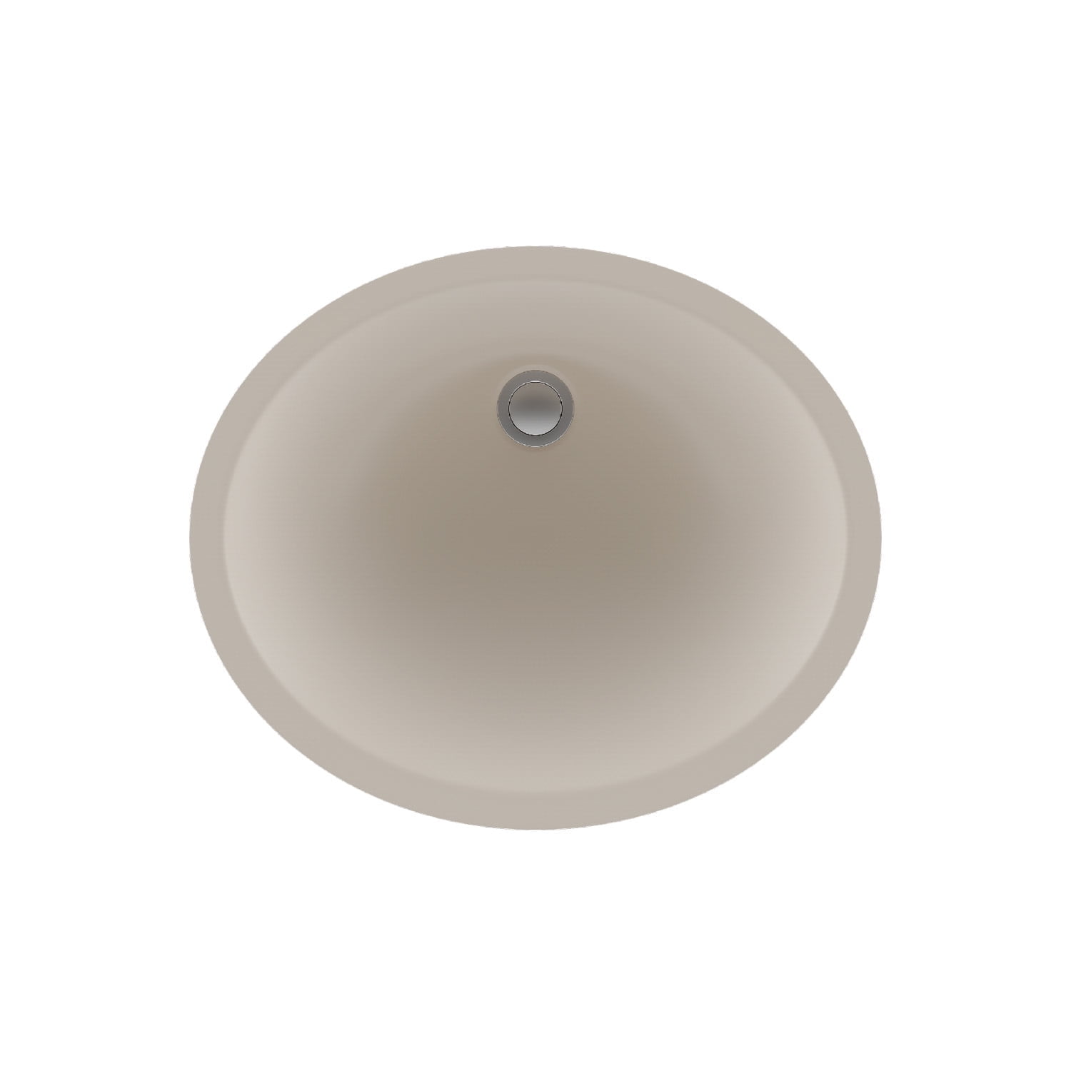 Beige Oval Quartz Composite Undermount Vanity Sink