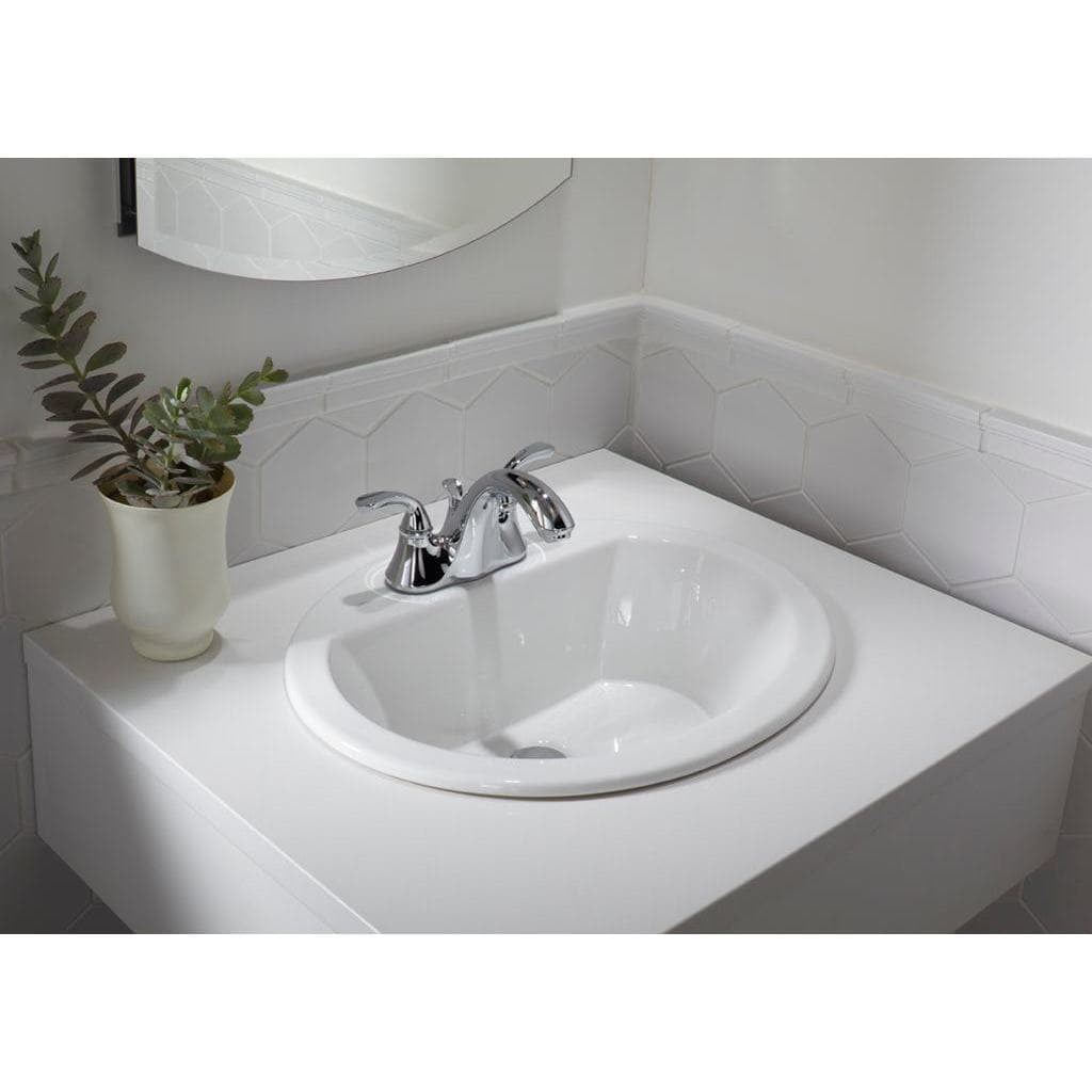 19" Oval Shape Bathroom Topmount Sink White Porcelain 19 Inch Oval Top Mount Single Basin Sink