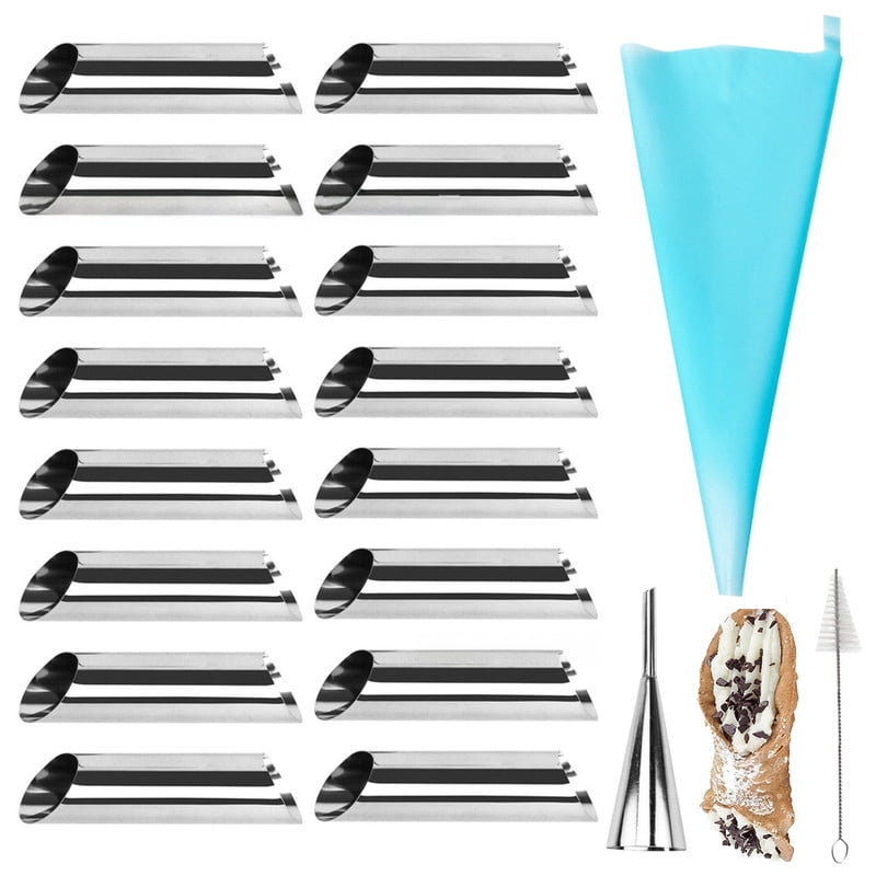 19 PCS Cannoli Tubes Set, Non-stick Stainless Steel Tubular Shaped ...