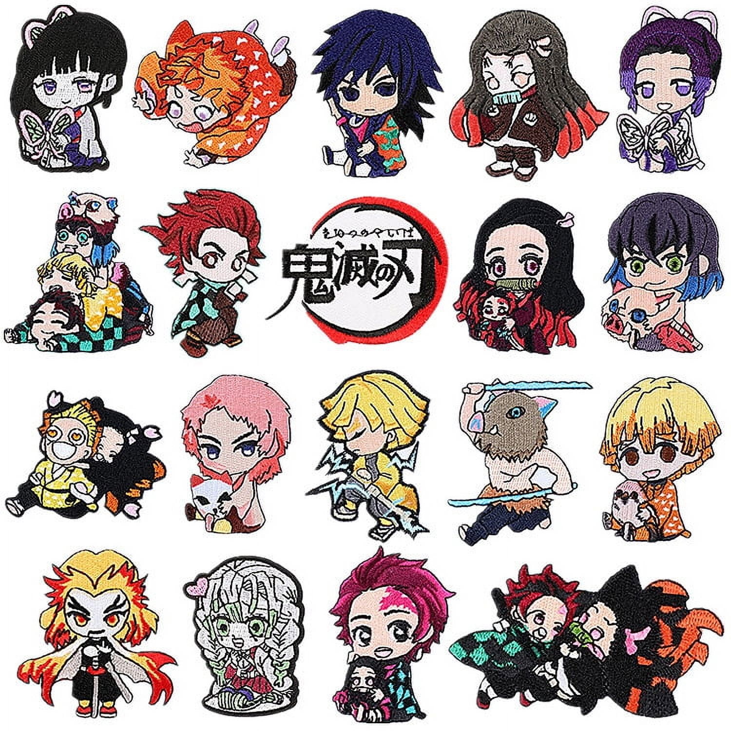 19 PCS Demon Slayer Styles Embroidered Patches, Sew on/Iron on Patches ...