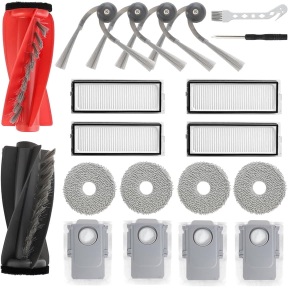 19 PCS Replacement Accessories Kit for Roborock Qrevo Curv S5X S5V Robot Vacuum