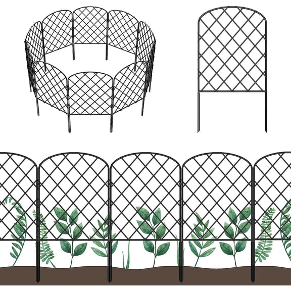 19 Pack Decorative Garden Fence, Total 20ft(L) x 24in(H) Animal Barrier Border, Rustproof Metal Wire Section Edging Fencing Panel for Outdoor Patio Garden Yard, Arched