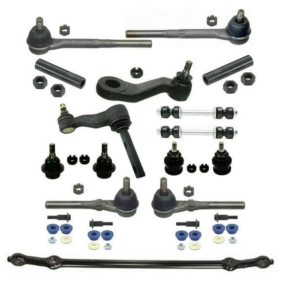 19 Pc Complete Suspension Center Link with Idler & Pitman Arms Tie Rod Ends Adjusting Sleeves Sway Bar Frame Bushing Upper Lower Ball Joints Rear Endlink Repair Kit Fits select: 1999-2003 FORD F150