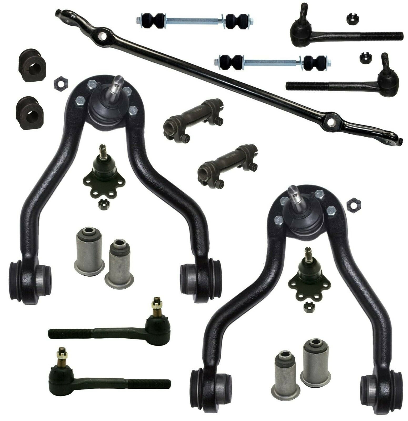 19 Pc Front Suspension Center Link Upper Control Arms Sway Bar Frame