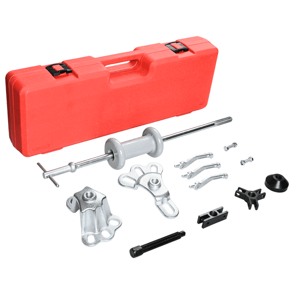 19-Pc Slide Hammer Puller Kit Bearing/Race/Seal Remover Tool Set 10LBS Forged Steel Hammer 12 Adaptors Universal For Auto Repair Shops & DIY