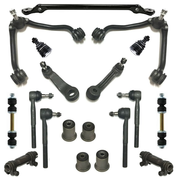 19 Pc Upper Control Arms & Ball Joints Inner Outer Tie Rods Sway Bars Center Link with Idler & Pitman Arms Complete Suspension Kit Fits select: 1996-1999 CHEVROLET TAHOE, 1993-1999 CHEVROLET SUBURBAN