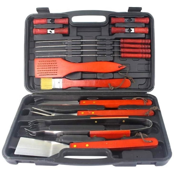 19-Pcs Barbecue/BBQ Grill Kit with Organizer Box