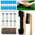thumbnail image 1 of 19 Pcs Billiards Pool Table Rail Brush Cleaning Kit Pool Table Brush Set with Cue Chalk Cubes Cloth Slip on Cue Tip for Wooden Kit of Billiard Accessories, 1 of 7