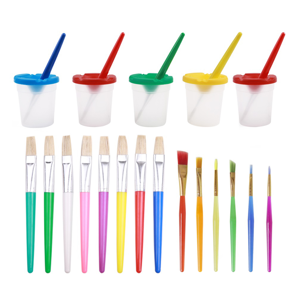 19 Pcs Painting Brush Bristles Scrawl Pen Brush Art Painting Set