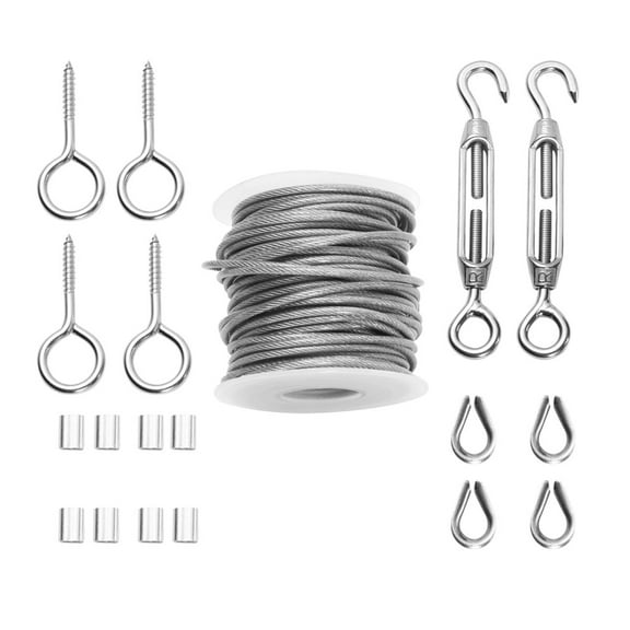 19 Pcs Stainless Steel Wire Rope Light Guide Wire Deck Railing Connection Outdoor Lights Stainless Steel Cable