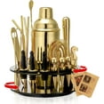 19Piece Bar Set,Gold Cocktail Shaker Set for Drink MixingStainless