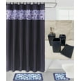 thumbnail image 1 of 19-Piece Bathroom Set 2 Rug Mat Non Slip, 1 Shower Curtain, 12 Fabric Rings, 4pc Ceramic Accesories Various Colors Bathroom set For Home Decor Mosaic Navy, 1 of 3
