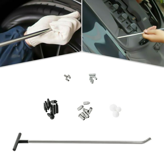 19-Piece Dent Repair Kit, Electroplated Mn Steel Rods, Comfortable PVC Handle for Fast and Safe Car Dent Repair