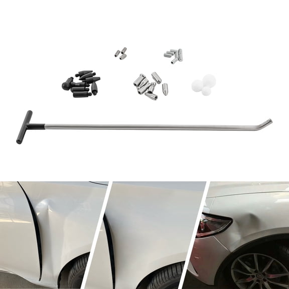 19-Piece Dent Repair Kit, Mn Steel & PVC, Electroplated Rods, Non-Slip Handle for Efficient Car Dent Removal