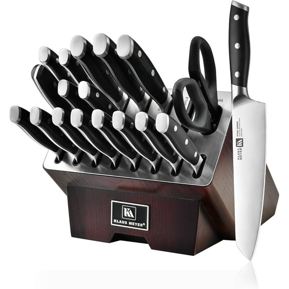 19 Piece High Carbon Exclusive German Steel Knife Block Set Black