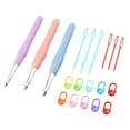 thumbnail image 1 of 19-Piece Multicolor TRP Handle Aluminum Hook Needle Set for Handcraft Knitting and Crochet, 1 of 8