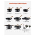 thumbnail image 1 of 19 Piece Pots and Pans Set, Granite Nonstick Cookware, Induction Compatible, Kitchen Cookware Set with Lids & Protectors, Black, 1 of 7