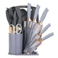 thumbnail image 1 of HEESEM 19-Piece Silicone Kitchen Utensil & Knife Set - Heat-Resistant Cooking Tools Non-Stick Safe Gift for Mom or Women Gray, 1 of 12