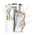 thumbnail image 1 of HEESEM 19-Piece Silicone Kitchen Utensil & Knife Set - Heat-Resistant Cooking Tools Non-Stick Safe Gift for Mom or Women White, 1 of 11
