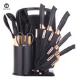 thumbnail image 1 of HEESEM 19-Piece Silicone Kitchen Utensil & Knife Set - Heat-Resistant Cooking Tools Non-Stick Safe Gift for Mom or Women Black, 1 of 13