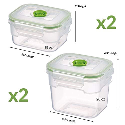 19 Piece Vacuum Seal Food Storage Container Set, Rectangle - Walmart.com