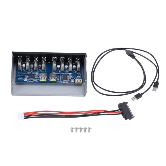 19 Pin To 8 Port USB 3.0 Hub 5.25 Inch CD-Rom Drive Bay CD Rom Front Panel for Computer Case,1 * drive panel 1 * 19PIN-AM line 5 * fixing screws 1 * power cord,Black & blue