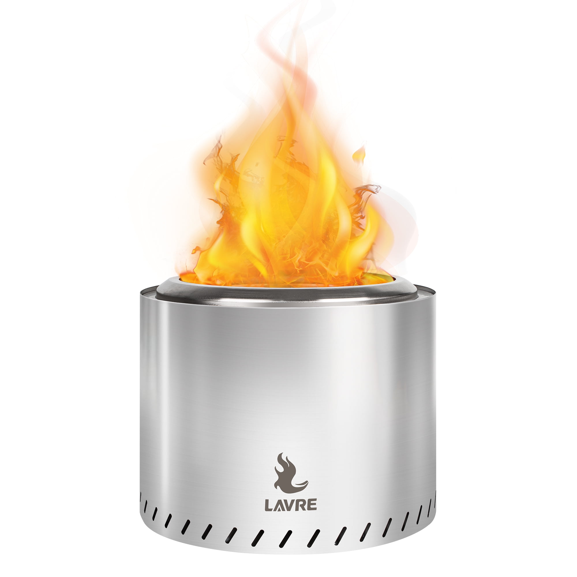 19" Portable Smokeless Fire Pit with Detachable Ash Tray Stainless