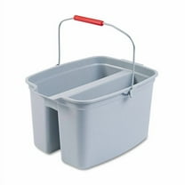 19 Quart Double Utility Pail, Plastic, Gray, 18 x 14.5 x 10 | Bundle of 2