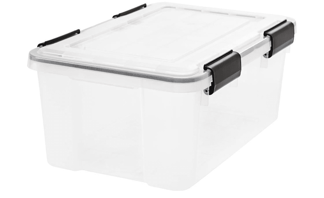 19 Quart Stackable Storage Box with Airtight Gasket Seal Lid, Heavy