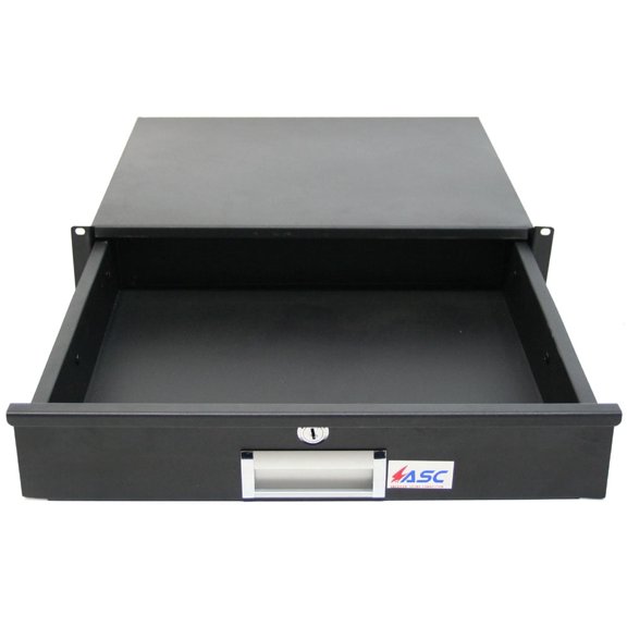 19" Rack Mount 2U Locking Drawer Pro Audio DJ Server Rack Lock Storage Cabinet